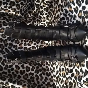 Demonia Bat Buckle Pointy Boots